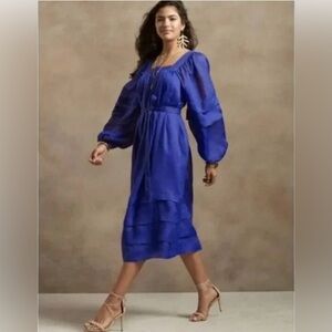 Banana Republic Blue Ramie Dress Size XS